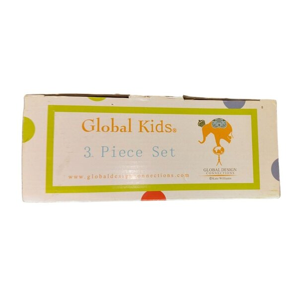 Vintage Global Design Child 3 Piece Dinner Set Boy and Teddy Design - Picture 2 of 16